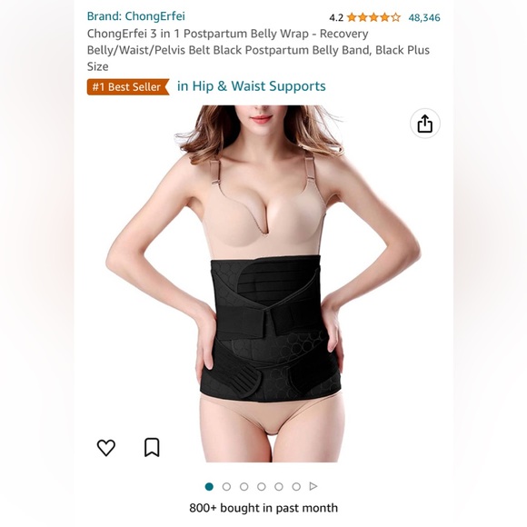 NEW 3 in 1 POSTPARTUM BELT, PLUS SIZE, black - Picture 2 of 16